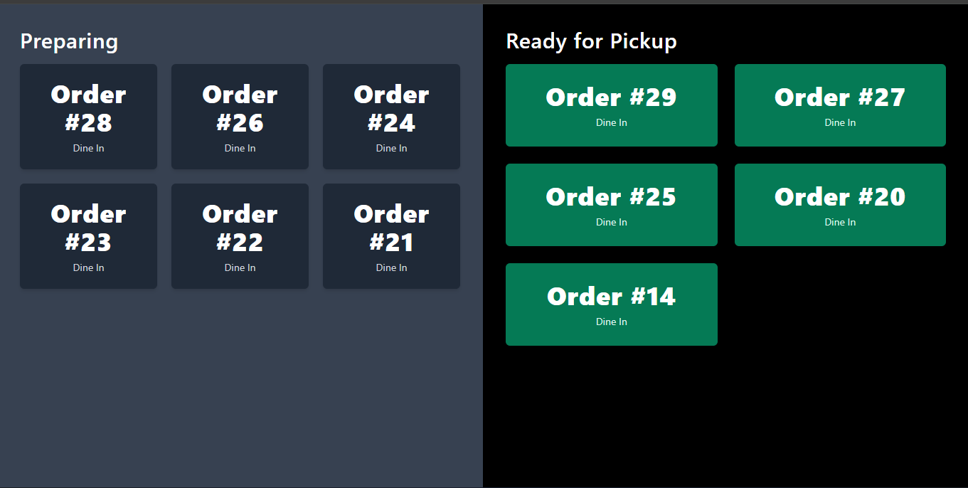 Customer Order Board