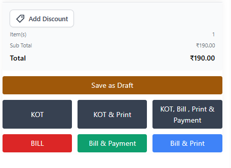 POS Order Action Buttons