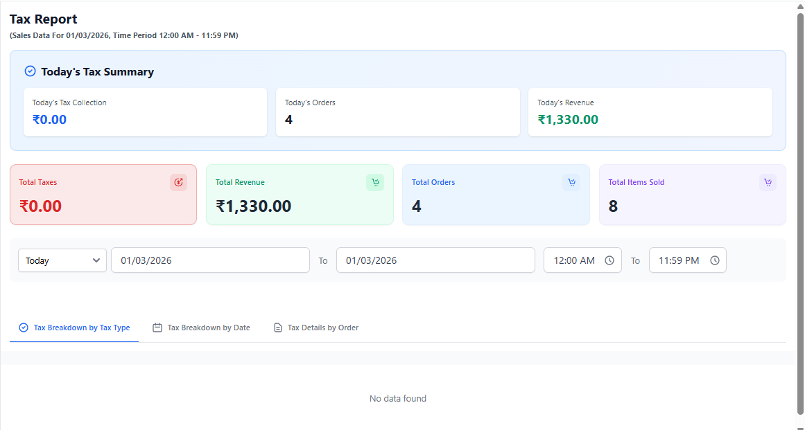 Tax Report Dashboard