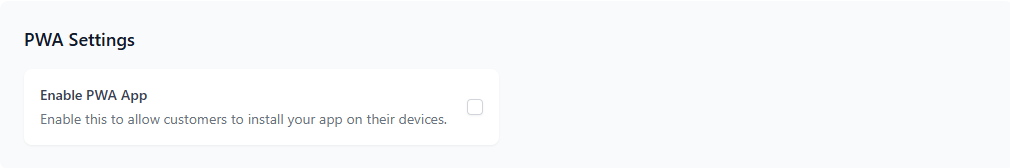 PWA Settings