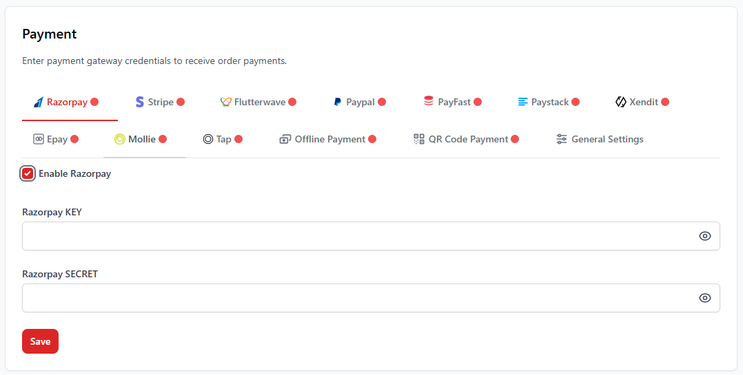 Payment Gateway Configuration